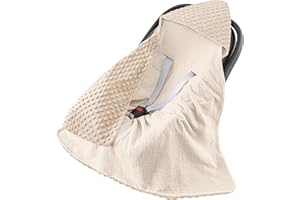 Susurration Couverture Enveloppante Bébé Chanceliere Enveloppante Bébé Poussette ou Siege Auto Cosy Lavable nid d Ange pour Naissance Enfant 90 x 90 cm (Ben Blanc)