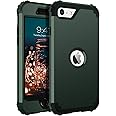 BENTOBEN for iPhone SE 2022 Case and Phone Case iPhone SE 2020, Heavy Duty 3 in 1 Full Body Rugged Shockproof Hybrid Hard PC Soft Rubber Bumper Drop Protective Girls Women Boy Men SE Cover, Dark Green