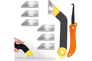 GUIDRE Grattoir joint carrelage,Outil de Décapant à coulis,Ensemble doutils de nettoyage de coulis de grattoir avec remplacement de 7 lames pour le nettoyage de carreaux de sol familiaux