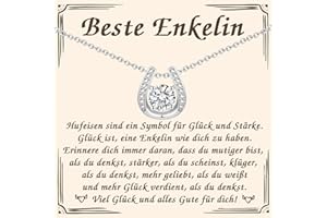 PDTU Geschenk für Tochter Schwester Nichte Enkelin Beste Freundin, Hufeisen Glücksbringer Halskette für Teenager Mädchen zum Prüfung Geburtstag Abschluss Einschulung Weihnachten Hochzeit Taufe Firmung