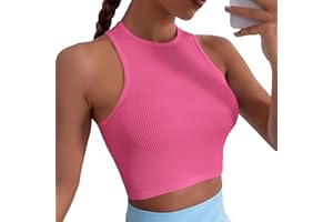 ATRACTIVOLL Camisetas sin Mangas Fitness Mujer Camiseta de Tirantes Deportiva Corto Tops Minimal Tank Top Recortado Básicos Deportivo Ligero Yoga Correr Gimnasio