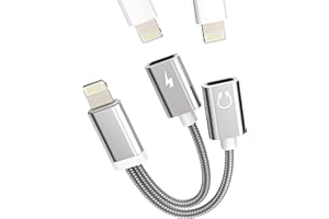 HOYULLI Adattatore Doppio Lightning Jack Per Apple Per iPad Air Per IPhone XR 14 13 Pro Max Cavo AUX Cuffie Accessori Caricatore Audio Headphone SDoppiatore Ricarica Cuffia Autoradio Adapter Cavetto ip-2L