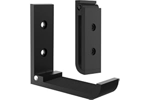 GEEKRIA 2 Pack Headphone Stand Hanger, Foldable Wall Mounted Headphones Holder, Durable Aluminum Headset Stand Holder for Universal Gaming Headset, Stand Come with Protective Pad (Black)