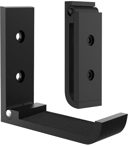 JUGUTA 2 Supporti Per Cuffie In Metallo Con Adesivo 3M E Viti: Porta Cuffie Sottoscrivania O A Parete, Nero Ossidato - 4