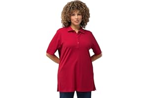 Ulla Popken Polopiquee Camiseta de Manga Corta para Mujer