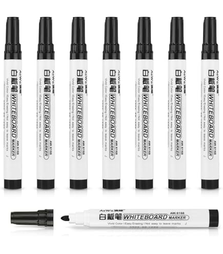 SMOOTHERPRO Vloeibare krijtmarkeerstift | Highlight Blackboard Markers Vet | 8 Zwart | Uitwisbare Krijtpennen | voor het tekenen van krijtbord en