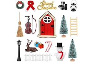 Atuoxing Puerta Elfo Navidad, Elfo Puerta Miniaturas Navidad Accesorios (A)