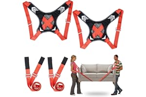 JOLIGAEA 2 Pièces Sangle de Levage Demenagement, Réglable Sangles de Transport, Système de Levage et de Déplacement de 2 Personnes, Demenagement Accessoire pour Transportez Facilement Meubles