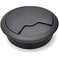 60mm Black PC Computer Desk Plastic Grommet Table Cable Tidy Wire Hole Cover … (1 x)