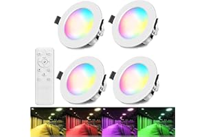 GEYUEYA Home 4 faretti da incasso LED Bluetooth,9W faretti da soffitto LED WiFi RGBW +CCT dimmerabili,Downlight LED da incasso rotondo 230V compatibile con APP, Alexa