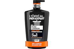 L'Oréal Men Expert, Pure Carbon, 5-in-1 XXXL Shower Gel, A Total Action Body, Face, Hair Wash, Shave and Moisturiser Powered 