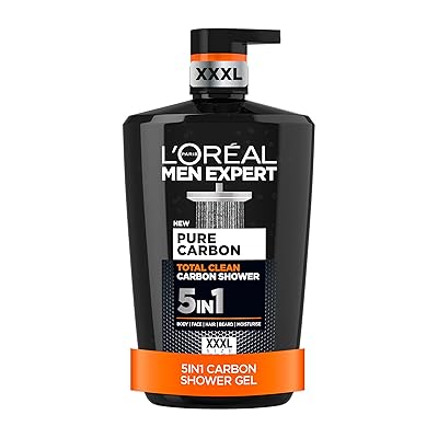 L'Oréal Paris Men Expert Pure Carbon XXXL Shower Gel, Men's Charcoal Body Wash for Body, Face, Hair...