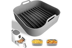 OUSDRA Molde de Silicona para Freidora de Aire – 1 Pieza Reutilizable, Bandeja Cuadrada Antiadherente, Accesorio para Air Fryer, Apto para Microondas y Horno