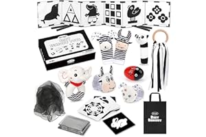 Joyreal Zestaw zabawek dla niemowląt, czarno-biały, kontrast sensoryczny, zabawka i prezent dla noworodków, MX086