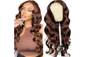 Hxxcoup Human Lace Wig Human Hair Wig Body Wave 5X5 Lace Front Wig # Chocolate Larga Pelucas Mujer Pelo Natural Humano Marrón Wig Lace Closure Wig Pelucas Cabello Natural 32 Inch