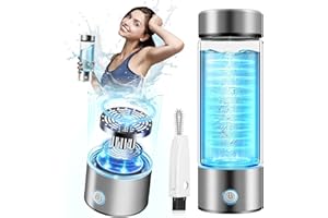 LOZLTX Hydrogen Water Bottle Generator【Super Hydrogen Content 3000PPB-SGS Majorcertified】Hydro Water Bottle【0 Chlorine & 0 Ozone - Strongest Technology】Hydrogenated Water Bottle 420ML & 2 Brush