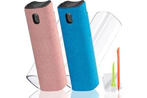2 Pack Touchscreen Mist Cleaner, DauMeiQH iPad Screen Cleaner Spray and Wipe for Laptop, Computer, iPhone, Phone, MacBook Pro, Car Screen, Electronic Cleaning Kit for Eyeglass and Airpod (Pink Blue)