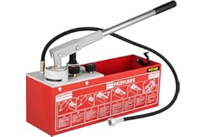 VEVOR Pompe d'Essai de Pression 60 bars 860 psi 6 MPa Pompe d'Épreuve de Pression Manuelle 12 L Pompe de Test Hydrostatique Double Clapet Testeur Fuite Hydraulique Inspection Installation Plomberie