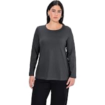 Ulla Popken Damen Langarm T-Shirt Mit Rollkragen – Classic Fit, Weicher Rippjersey