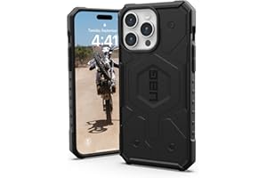 URBAN ARMOR GEAR Pathfinder Funda Compatible con Apple iPhone 15 Pro MAX [Compatible con Carga inalámbrica/magnética, protección contra caídas estándar Militar] Negro