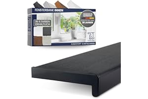 TJ Fensterbank Innen I 15 x 100 cm I Anthrazit I hochwertige PVC Fensterbank mit Seitenabschluss I Fensterbrett kratzfest & feuchtigkeitsundurchlässig I pflegeleichter & langlebiger Fenstersims Innen