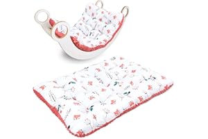 TOTSY BABY Matelas de sol enfant 70x110 cm - bébé coussin doux en coton pour arche d'escalade et jouet Montessori - tapis d'eveil bebe et pour coin lecture Oeko-Tex Renard avec Terre cuite