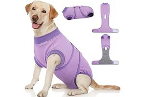 Kuoser Traje de recuperación de cirugía para perros XL, traje de recuperación para perros hembras y machos, chaleco de recuperación quirúrgica para perros postoperatorios, traje de cuerpo ajustable