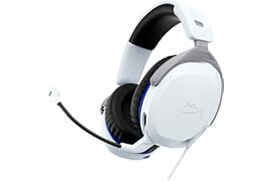 HyperX Cloud Stinger 2, Cascos gaming para Playstation, Drivers de 50 mm y Audio Envolvente, Giro 90º, 3.5 mm, Micrófono Plegable con cancelación de ruido - Blanco