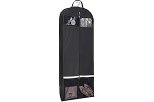 KIMBORA Kleidersack für Reisen, 137,2 cm, dreifach gefaltet, mit 2 großen Schuhtaschen aus Netzstoff, Schwarz