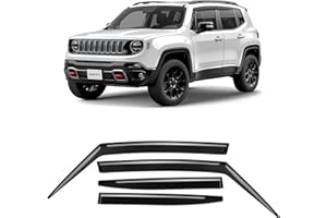CLIM ART Adesivo Deflettori antiturbo Compatibile con Jeep Renegade 2014-2026 SUV - Accessori Auto - Deflettori finestrini - Deflettore Aria Auto - Protezione Meteo - Facilità di Installazione -4Pz