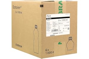 B. BRAUN Aqua B. Marron spül Solution plastique Bouteille d'eau, 6 x 1000 ml stérile