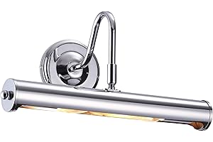 LIGHTS4LIVING Modern Polished Silver Chrome Swan Neck Adjustable Picture Light - LED Compatible (14')