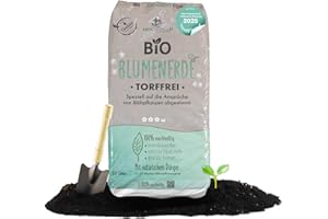 Hochwald - Bio Blumenerde 20 L torffrei mit nachhaltigem Langzeitdünger - Pflanzenerde mit Natur Dünger für Zimmerpflanzen & Balkonpflanzen - Haus, Garten & Hochbeet Blumen Erde mit Bodenhilfsstoffen