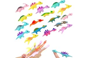 HLJS 20 Stück Schleuder Dinosaurier Spielzeug, Slingshot Dinosaur Finger Toys, Lustige Fliegende Dinosaurier Schleuder Spielzeug, Dinosaurier Spielzeug, Zufällige Farbe (20 Stücke)