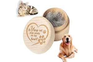 OUMUN Pet Hair Keepsake Box,Wooden Dog Ashes Box,Wooden Pet Hair Memorial Box,Dog Cat Hair Ashes Container,Pet Urns for Dogs Ashes,Pet Bereavement Gifts,Cat Urn,Memory Jar,Personalised Memory Box,Mini Urn