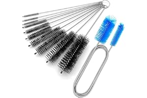 WUBUSHAN 11Pcs Strohhalm Bürste, Abfluss Bürste, Aquarium Schlauchbürste, Reinigungsbürste Abfluss Waschbecken, Reinigungsbürsten Set für Rohre, Flaschen, Bathtub Drain, Aquariumschläuche, Waschmaschinen