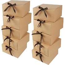 12 Boîtes Cadeau Carrées Noires 20x20x10cm Avec Couvercle Et Ruban Doré - Emballage Mariage Anniversaire