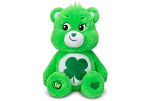 Care Bears 22064 14 Inch Medium Plush Good Luck Bear, Collectable Cute Plush Toy, Cuddly Toys for Children, Soft Toys for Girls and Boys, Cute Teddies Suitable for Girls and Boys Aged 4 Years +