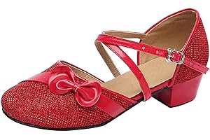 RMBLYfeiye Mädchen Tanzschuhe Prinzessin Schuhe Kinder Latein Schuhe mit Weiche Sohlen Kinder Bow-knot Glitzer Latein Tango Ballsaal Schuhe