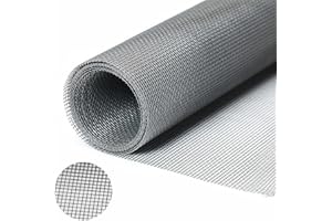 EXIN DEHCEN Filtres d'écran en acier inoxydable 304 30Cm X 120Cm Grillage Anti Rongeur, Grille Metallique Diamètre Du Trou 1mm, Grille Anti Rongeur, Grillage Garde Manger pour Bricolage, Ventilation, Filtre