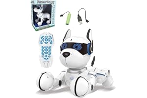 Lexibook, Power Puppy, Mon Robot Chien Savant à Dresser, Robot programmable avec télécommande, Fonction Dressage et contrôl gestuel, Danse, Musique, Effets Lumineux, Rechargeable, DOG01LXB