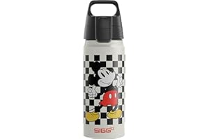 Sigg WMB ONE Disney Mickey Mouse Blanco Cantimplora infantil (0.6 L), cantimplora hermética sin sustancias nocivas, botella de aluminio ligera fabricada en Suiza