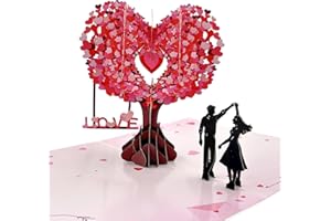 kinoco carte de mariage Carte Amour Félicitations Mariage Anniversaire Carte Pop Up 3D Romantique, Arbre de Cerisier en Fleurs, pour Mariage, Saint Valentin, Anniversaire (Fleurs de Cerisier Rose)