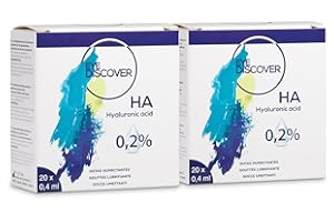 EYE DISCOVER Lágrimas Artificiales con Ácido Hialurónico 0,2% – Gotas para Ojos Secos en Monodosis, Hidratación Intensa, sin Conservantes – (40 viales x 0,40 ml)