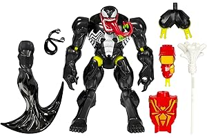 Spider-Man MixMashers Marvel, Veneno, Figura Deluxe Personalizable Mix-and-Match y Accesorios