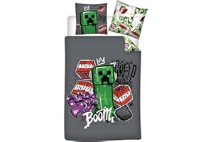 AYMAX Minecraft Wende-Bettwäsche-Set, 140 x 200 cm