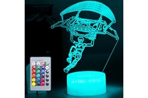 Hoofun 3D Battleroyale Night Light Vision Effect LED Nightstand Lights Nursery Babe Sleeping Lamp Remote Control & 16 Colors Birthday Xmas Festival Deco Gifts for Boys Kids Teens Boyfriend