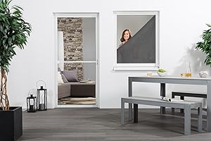 empasa Pollenschutzgewebe Pollenschutzgitter Pollenfilter für Fenster mit Klettband, 130 x 150 cm - Anthrazit