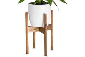 Ayria Adjustable Wooden Plant Stand – Fits 20-30cm Pots – Acacia Wood for Indoor & Outdoor Use