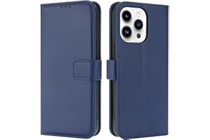 TQIAHF Coque pour iPhone 14 Pro, Coque Etui avec Porte Carte à Rabat Clapet Portefeuille Cuir Pochette Magnétique Antichoc Flip Case Étui Cover Housse Protection Coque pour iPhone 14 Pro,Bleu Foncé